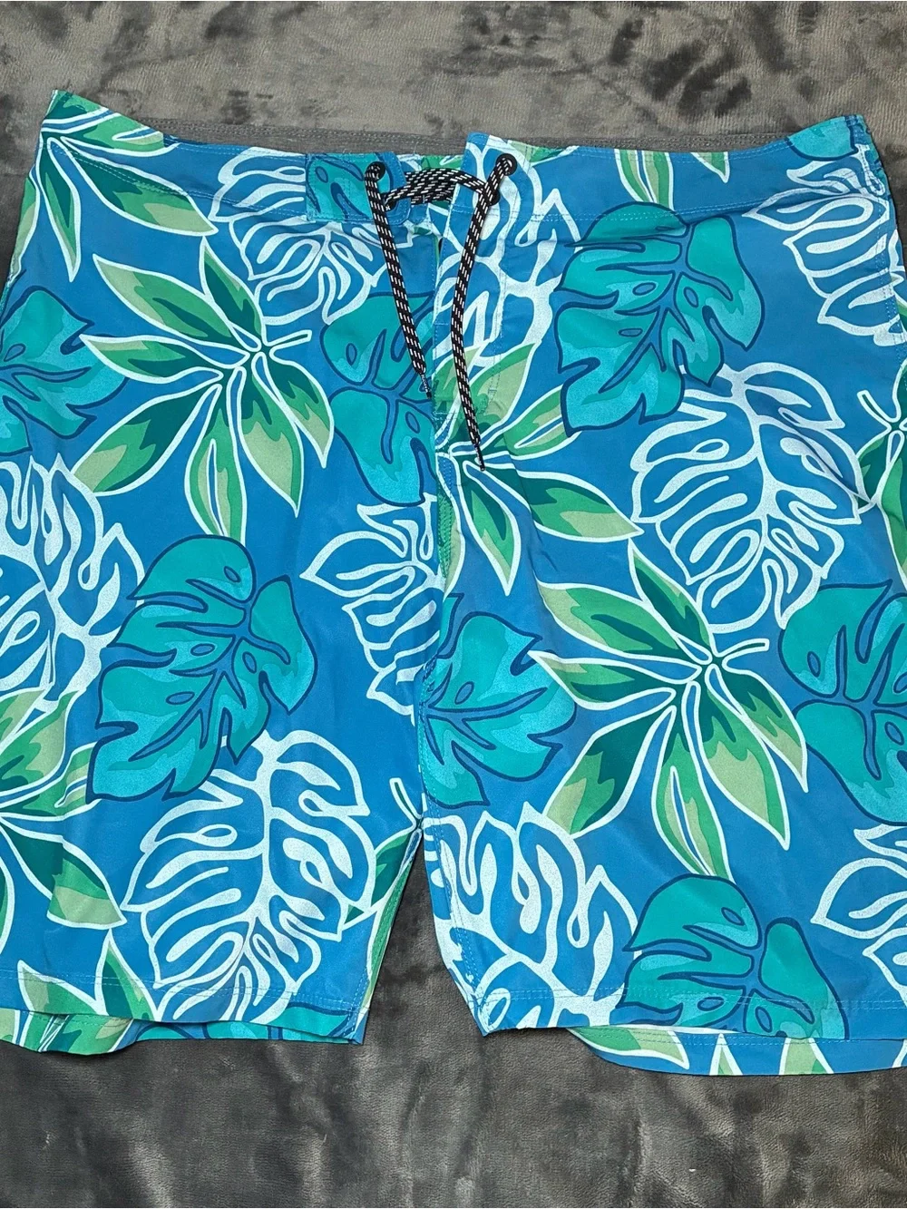Hurley Board Shorts Mens 38 Blue Tropical Swim Trunks Quick Dry Beach